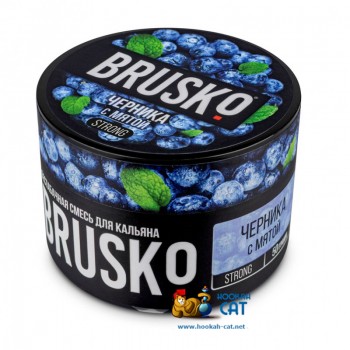 Бестабачная смесь для кальяна Brusko Strong Черника с Мятой (Бруско Стронг) 50г - фото 1