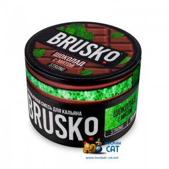 Бестабачная смесь для кальяна Brusko Strong Шоколад с Мятой (Бруско Стронг) 50г - фото 1