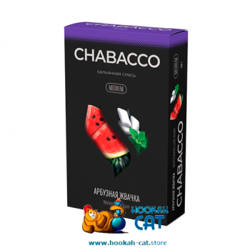 Бестабачная смесь для кальяна Chabacco Watermelon Gum (Чабако Арбузная Жвачка) Medium 50г - фото 1
