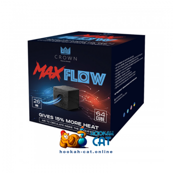 Уголь для кальяна Crown MaxFlow (Краун Максфлоу) 64 шт. (26мм, 1кг)  - фото 1