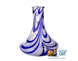 Колба для кальяна Hype Goose High Quality White Alebastr Blue (Белый Алебастр Синие Наплывы) Колба для кальяна Hype Goose High Quality White Alebastr Blue (Белый Алебастр Синие Наплывы)