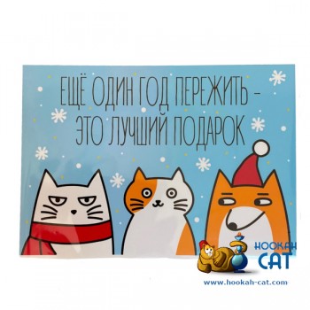 Открытка КОТКА - Еще Один Год Пережить - купить в Москве с доставкой по России - фото 1