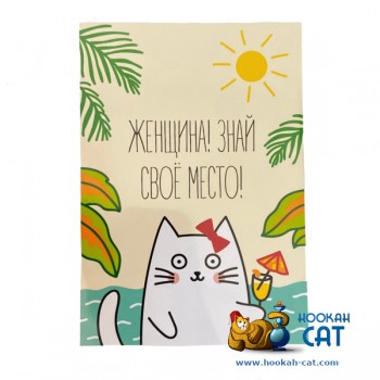 Открытка КОТКА - Женщина Знай Свое Место - купить в Москве с доставкой по России - фото 1